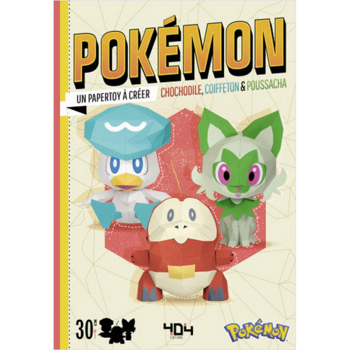 Pokémon Chochodile, Poussacha, Coiffeton - Un papertoy à créer (VF)