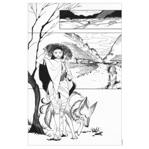 Ex-libris Noir & Blanc Demon Days par Peach Momoko (30 x 40 cm) (VF)