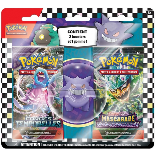 Pokemon - Blister de 2 boosters - Rentrée des classes 2024 - Gomme + 2 Boosters (Ectoplasma)