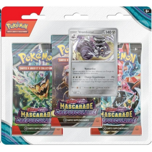 Pack de 3 Boosters Pokémon EV06 - Ecarlate et Violet - Mascarade Crepusculaire : Vrombotor