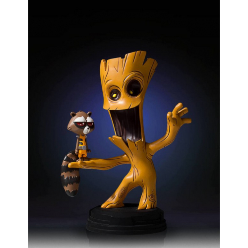 Groot and Rocket Raccoon Animated Statue